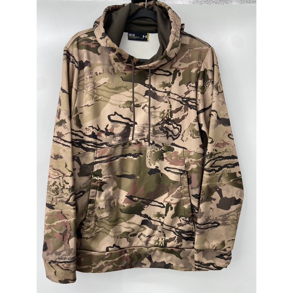 Under Armour Hoodie Men Medium Camo Storm 1 Hunting Tactical Ridge Reaper Barren